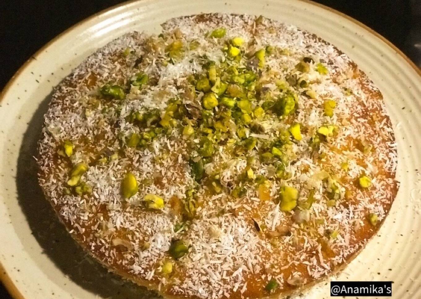 Traditional Egyptian Basbousa: Semolina & Coconut Cake- Eggless 💁🏻‍♀️