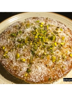 A picture of Traditional Egyptian Basbousa: Semolina & Coconut Cake- Eggless 💁🏻♀️.