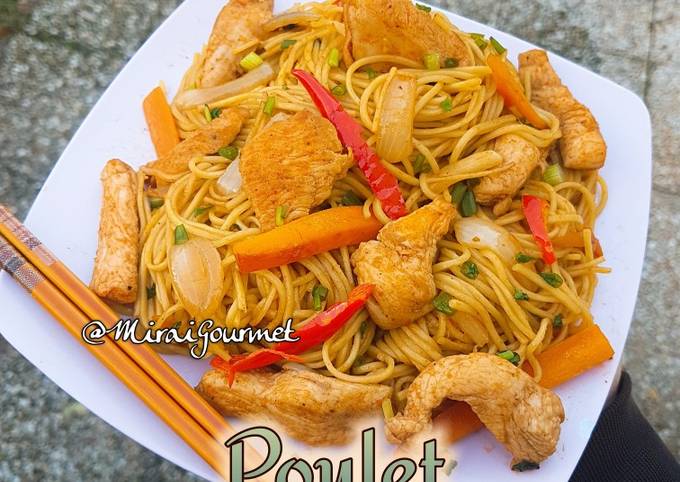 Recette Appétissante Nouilles Poulet Chow Mein