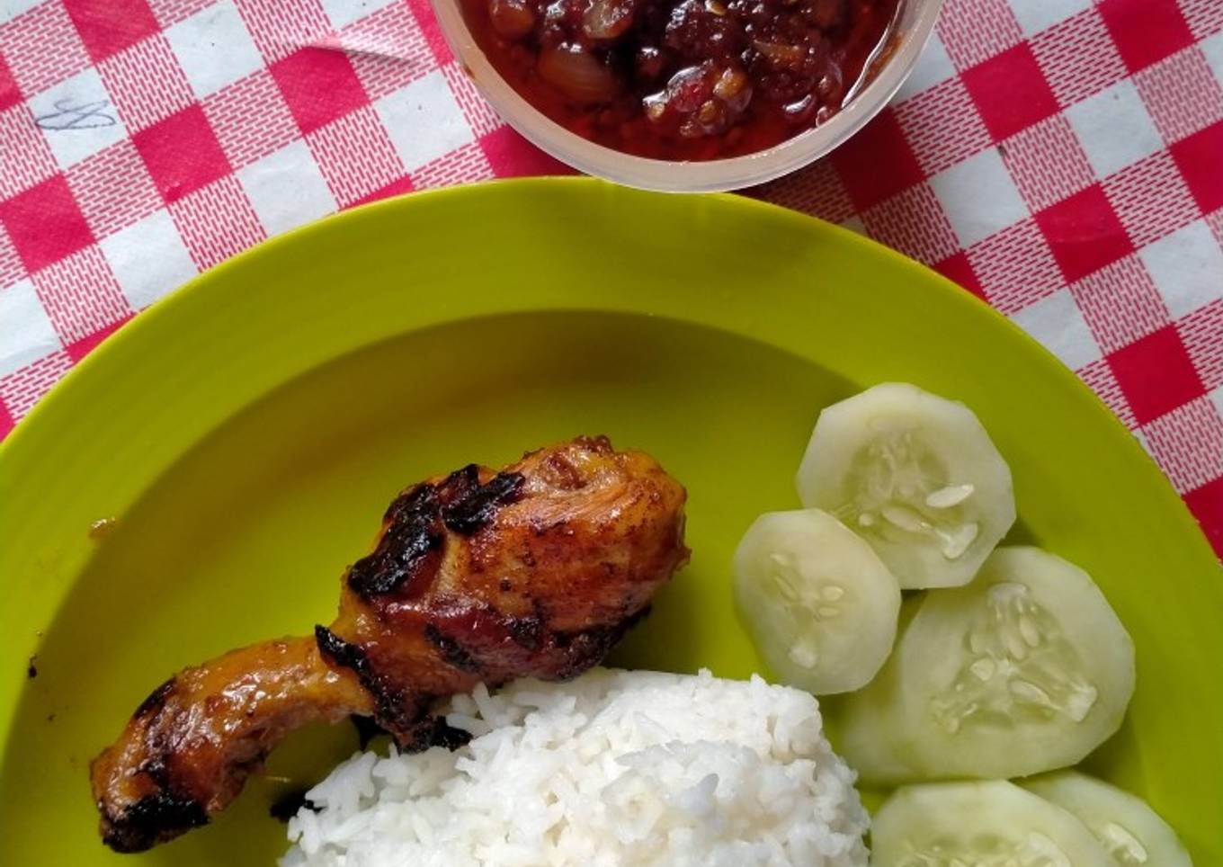 Ayam Bakar Teflon Anti Gagal Club plus Sambel