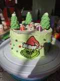 Birthcake de Grinch con relleno de natilla de vainilla