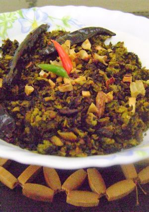 A picture of Grated Bitter Gourd (Karela) Fry.