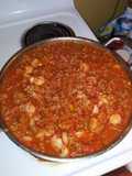 Shrimp and italian sausage spaghetti