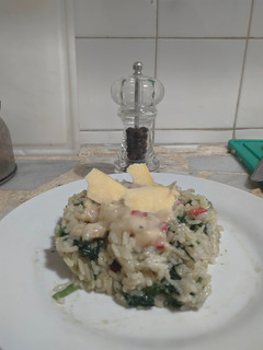 Una foto de Arroz con espinacas a la crema