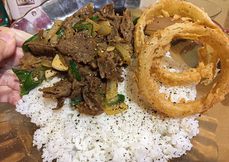 Beef Oyster Sauce with Onion Ring