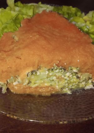 Una foto de Pastel de calabaza con verdura y ricota