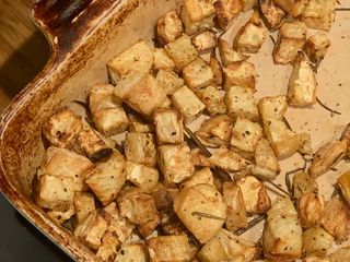 Maple roasted celeriac