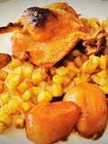 Confit de Pato, con Chalotas y Peras caramelizadas