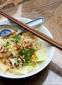 Biangbiang mian/noodles (handpulled noodles)