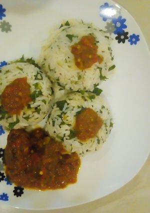A picture of Spinach rice.