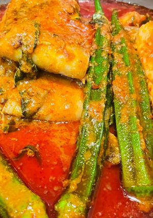 A picture of Muar Spicy Tamarind Stingray Fish(Asam Pedas Ikan Pari Muar): Original Recipe.