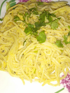 A picture of Spicy Chicken Achari Spaghetti.