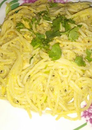 A picture of Spicy Chicken Achari Spaghetti.