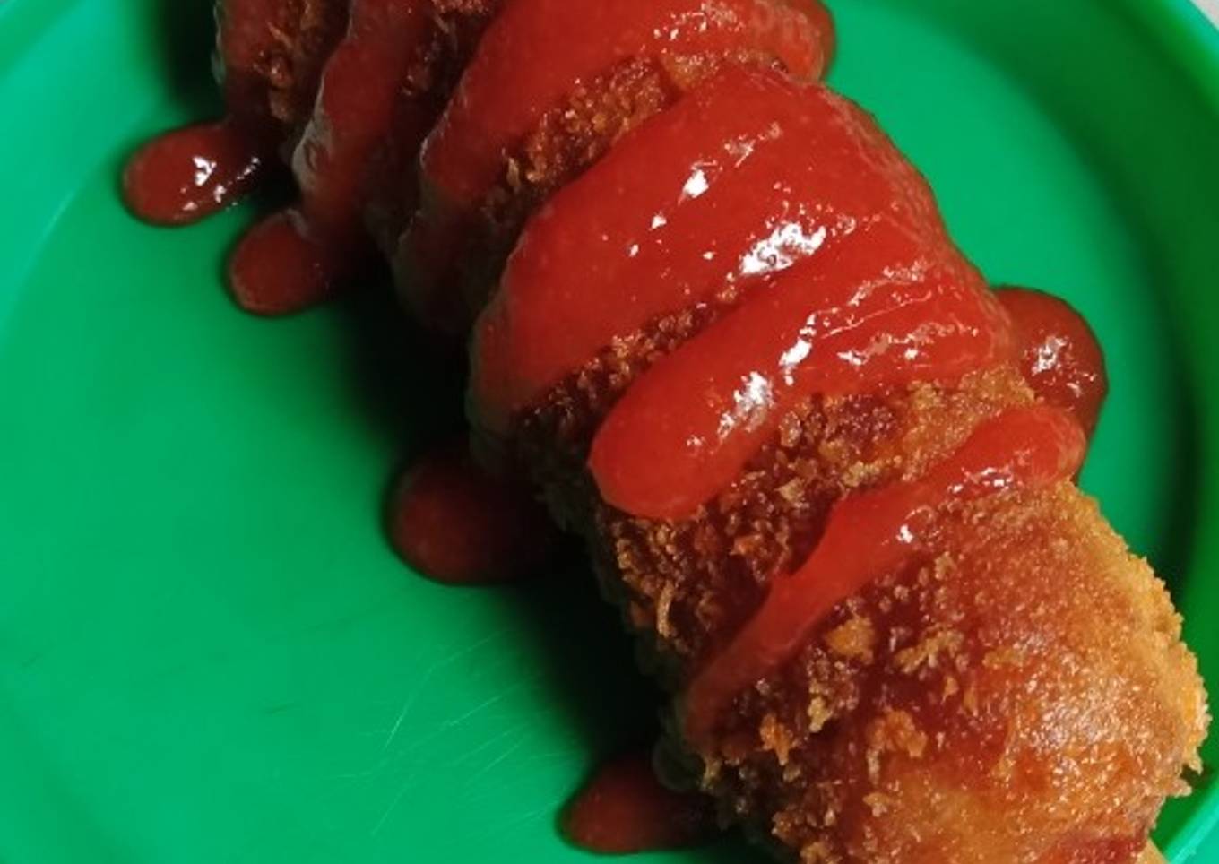 Corndog sosis mozarella rumahan mudah banget