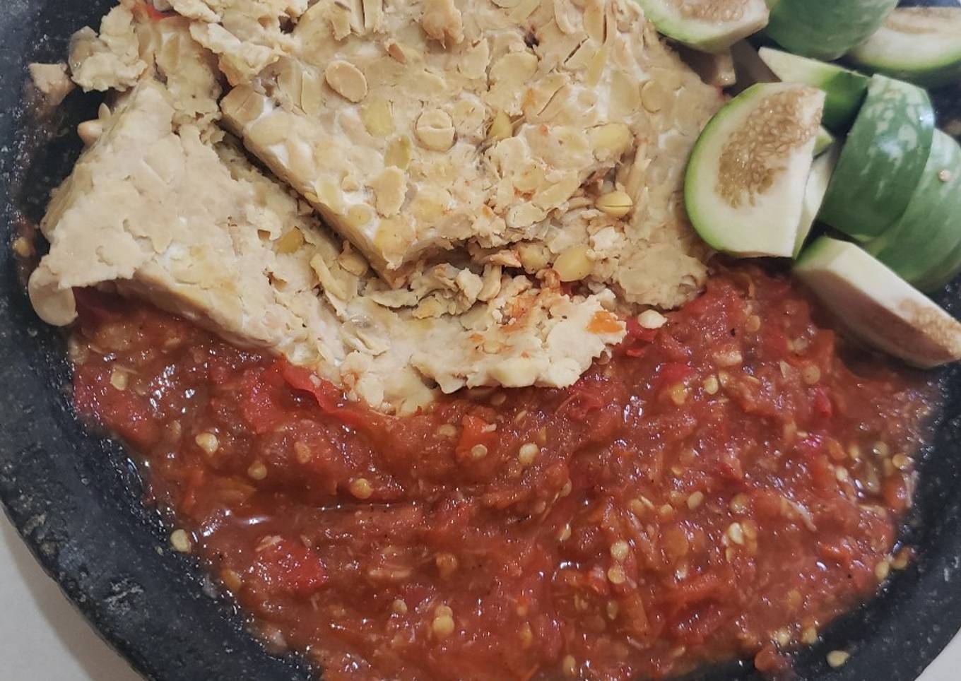Sambal tempe kukus (No minyak)