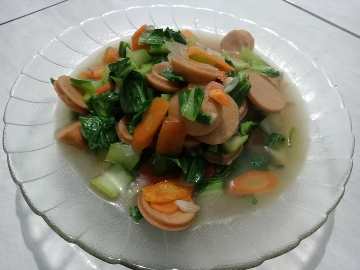 Easy Ways Make Recipes Tumis Pakcoy Sosis + Wortel simple dan praktis the So Delicious Can Pamper Your Tongue.
