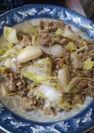 รูปของ ผัดผักกาดขาวหมูสับน้ำมันหอย