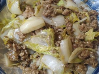 ผัดผักกาดขาวหมูสับน้ำมันหอย