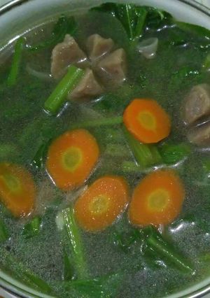Foto resep Sayur Bening Sawi Hijau & Baso