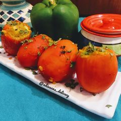 Stuffed tomatoes A picture of Stuffed tomatoes.