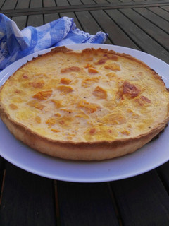 Una foto de Quiche de calabaza y queso