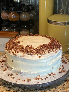 A picture of Layered Butter Pecan Cake.