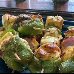 A picture of Paneer and Mushroom Tikka.