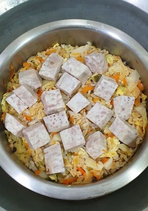 【透食】芋香高麗菜飯 的食譜成品照片