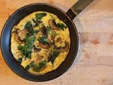 Spinach and portabello mushroom omlette