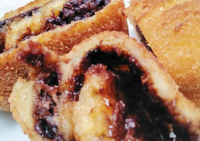 Resep Nutella And Banana Toast Roll Ups Roti Gulung Crispy Oleh Liza