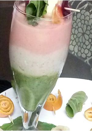 A picture of Tricolour smoothie.