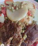 Bifes de seitán a la portuguesa (vegano)