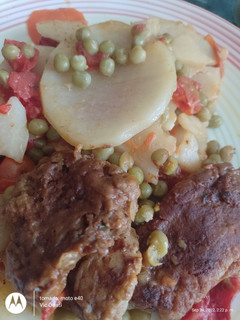 Una foto de Bifes de seitán a la portuguesa (vegano)