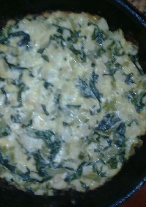 Una foto de Tortilla de choclo blanco (seco) cremoso y acelga