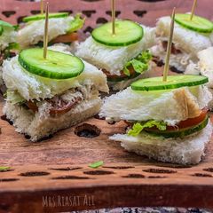 One bite Chicken & Cucumber Sandwiches A picture of One bite Chicken & Cucumber Sandwiches.