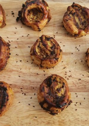 Une photo de Petits fours feuilletés au pesto de tomate et plantain psyllium