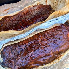 A picture of Texas Style American BBQ Pork Spare Ribs.