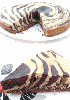 Una foto de Torta efecto cebra