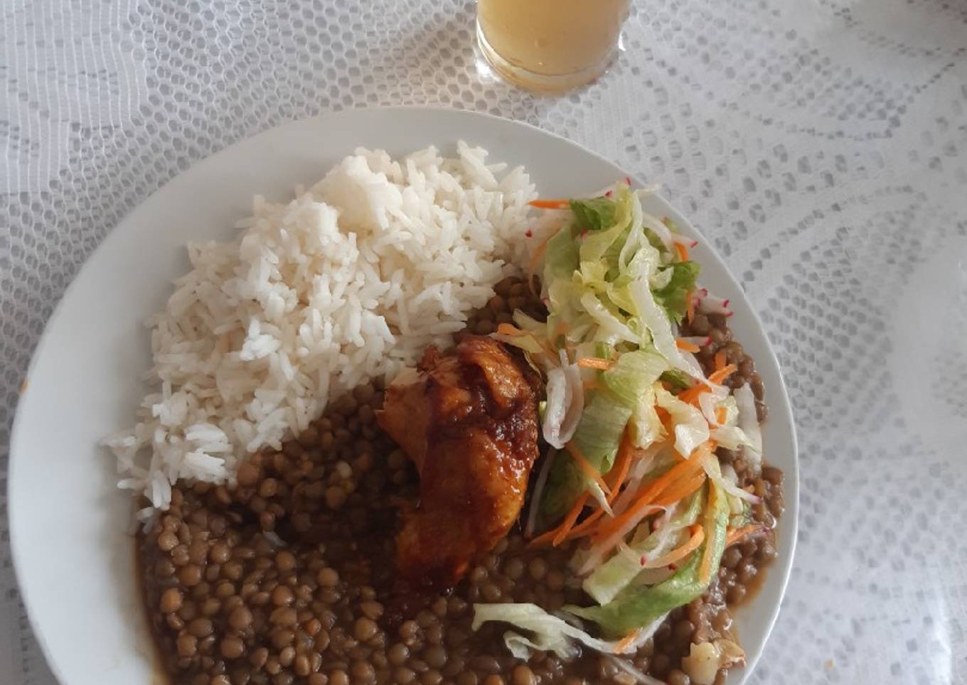 Lentejitas con pollo a la olla