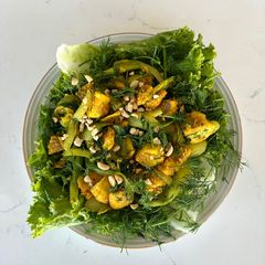 A picture of Turmeric Fish with Dill (Chả Cá Lã Vọng).