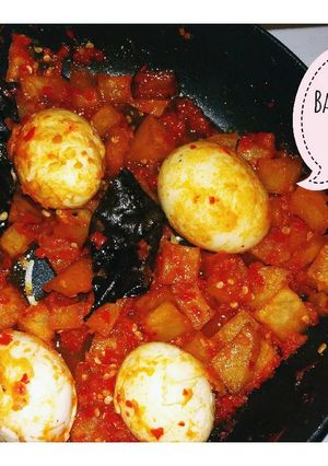 Foto resep Balado Telur Kentang praktis