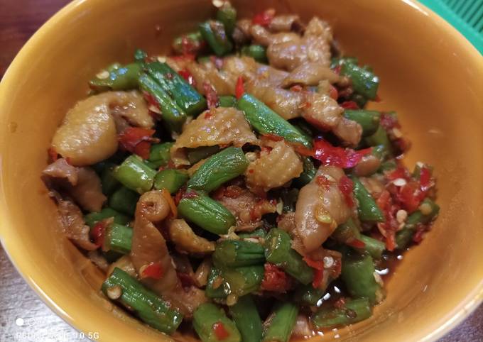 Resep: Tumis buncis kulit ayam Praktis