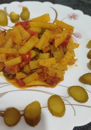 عکسی از دستور خوراک گوجه سیب زمینی