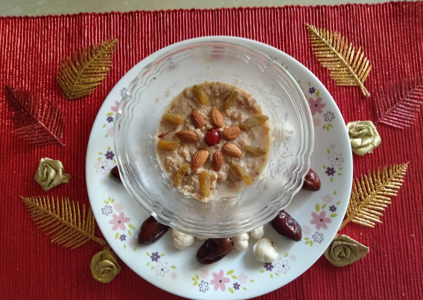Dates and fox nut pudding