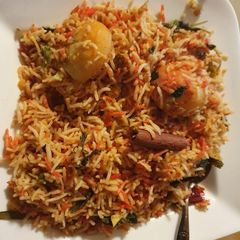 A picture of Egg Biryani.