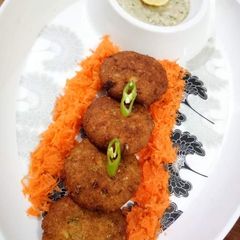 Soya Cheese Cutlets With Moong Sprouts Guava Dip A picture of Soya Cheese Cutlets With Moong Sprouts Guava Dip.