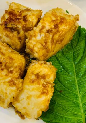 Hình của món Cá tuyết và cá chẻm sốt teriyaki.