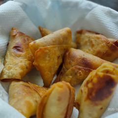 Wheat onion samosa A picture of Wheat onion samosa.