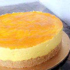 A picture of No bake Mango Cheese cake.