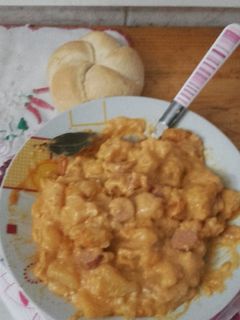 Krémes krumplifőzelék füstlivel 🍲🍲🍲 recept fotója